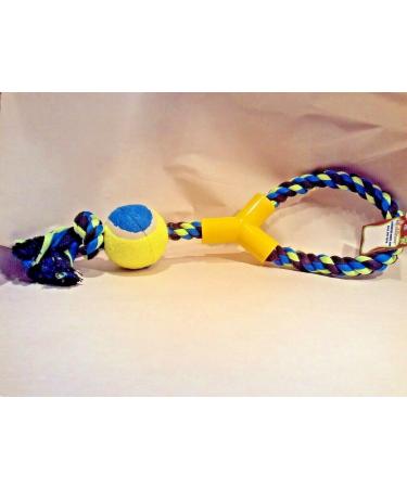Four Guys Dog Rope Toys 33cm Durable Tennis Ball on A Rope Dog Tug Toy Dog Training Pet Chew Rope Interactive Washable Cotton Toy Tennis Ball Tugger Toy for Dogs (Pack of 1 random Color) - Buy Online on GoSupps.com