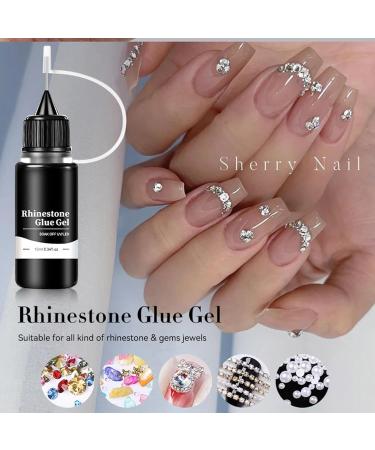 Nail glue rhinestone nail glue | 10ml quick-drying rhinestone glue - Needle tip for nails design accessories charm decoration glue for beginners use - Buy Online on GoSupps.com