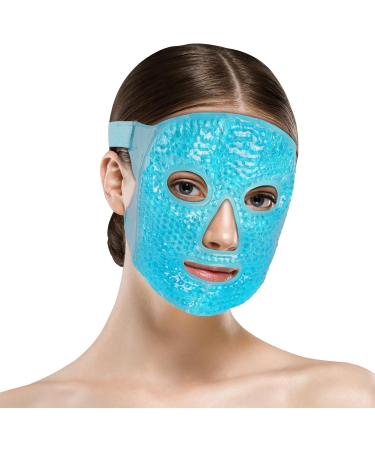 ACWOO Cooling Gel Beads Face & Eye Mask for Puffy Eyes - Hot Cold Therapy for Migraine Relief, Dark Circles, and Sinus Pain - Buy Online on GoSupps.com