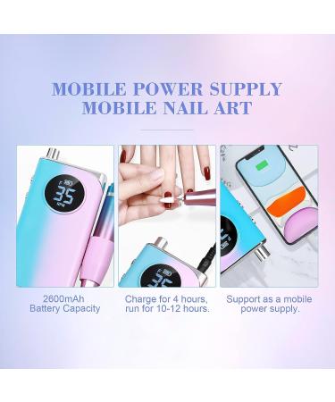 Saviland Rechargeable 40000RPM Nail Drill with 12 Bits - Electric File for Acrylic/Gel Nails - Professional Manicure Pedicure Tool - Buy Online on GoSupps.com