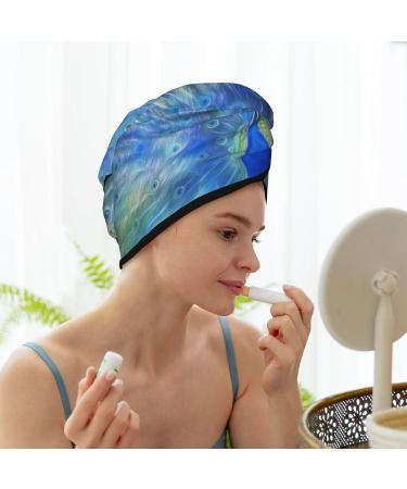 Peacock Microfiber Hair Towel | Super Absorbent Wrap for Women | Quick Dry Coral Velvet Cap for Long Curly & Thick Hair - Buy Online on GoSupps.com