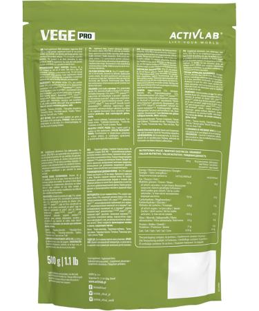 Activlab VEGE PRO 500g Powder | Taste Cookie | Protein Shake for Muscle Building | Soy Isolate Pea Protein Rice Protein and Hemp Protein | 77% Plant Protein - Buy Online on GoSupps.com