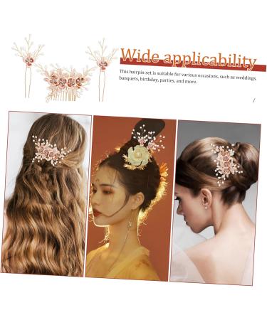 Didiseaon 1 Set Leaf Pearl Hairpin Side Hair Comb Hair Fork Clip Rhinestones Hair Comb Accessories Barrette Hair Side Comb Peinetas Para De Mujer Prom Hair Jewelry Hair Forks for Buns Metal - Buy Online on GoSupps.com