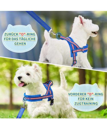 Eyein No-Pull Dog Harness with Leash | Reflective Adjustable Soft Padded for Puppies Small & Large Dogs | Dark Blue Size S - Buy Online on GoSupps.com