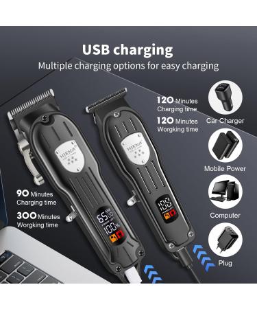 Professional Rechargeable Hair Clippers for Men | Cordless Barber Clippers & Trimmers Set with LCD Display - Perfect Gifts for Men - Buy Online on GoSupps.com