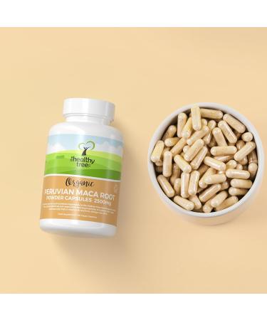 Organic Maca Capsules 2500mg by TheHealthyTree - 120 Vegan Tablets for Men and Women - High Strength Maca Extract - Buy Online on GoSupps.com