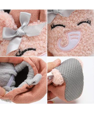 RVROVIC Baby Boys Girls Plush Winter Snow Boots - Bowknot, Anti-Slip, Warm Fleece Infant Boots for Toddlers (0-6 Months) - Pink Elephant - Buy Online on GoSupps.com