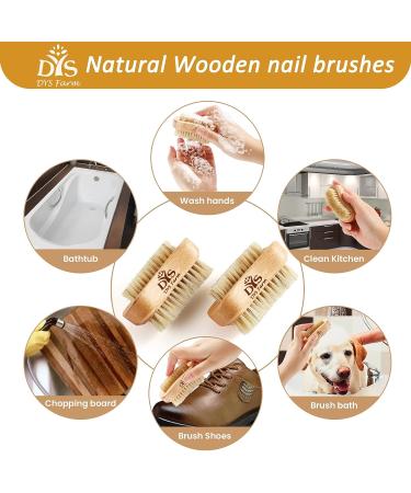 Wooden Nail Brush for Men, Women & Kids - Natural Bristle Fingernail & Toenail Scrubber for Manicure Pedicure - Non-Slip Two-Sided Hand & Foot Nail Cleaner - Buy Online on GoSupps.com