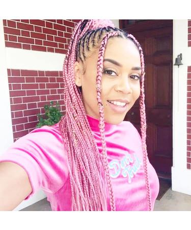 LDMY Ombre Black to Pink Braiding Hair - 6pcs 24 Inch Synthetic Extensions for Women - 100g per Pack - Buy Online on GoSupps.com