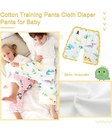 Baby Toilet Training Pants | Waterproof Reusable Cotton Nappy Diaper Skirt | Cute Cartoon Dinosaur Design | Kids 2 in 1 Skort Pants | Low Waist | - Buy Online on GoSupps.com