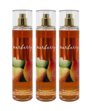 Bath & Body Works Pearberry Fine Fragrance Mist 8 Oz - Pack of 3