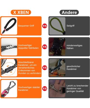 X XBen 8m Thick Dog Leash - Comfortable Padded Handle Lockable Carabiner Ideal for Small & Medium Dogs | Perfect Training & Running Line - Pink - Buy Online on GoSupps.com
