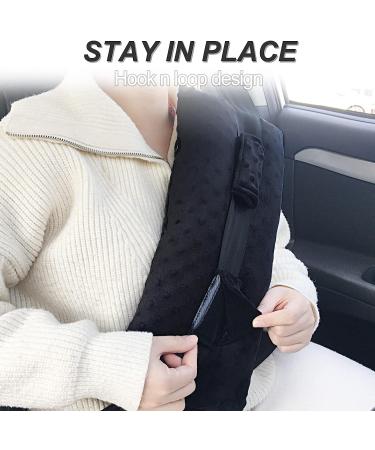 Mastectomy Seat Belt Pillows - Post Surgery Chest Cushions for Pacemaker Bypass & Hysterectomy - Hook N Loop Tape - Minky Dot Black - Buy Online on GoSupps.com