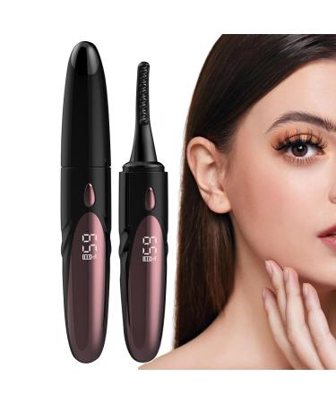 Electric Eyelash Curler Heated Electric Lash Curler with Comb - 4 Temperature Settings Mini Lash Curler Double-Sided Anti-Scald Eye Makeup Tools for Women Girls Black