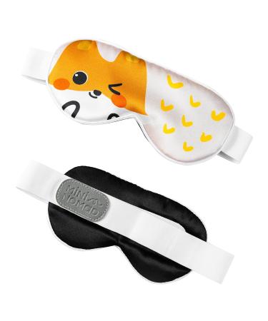 100% Silk Sleep Mask for Kid Extra Wide Adjustable Velcro Strap 100% Block Light Travel Essential for Flight and Roadtrip. Cute Soft Breathable Kids Eye Masks for Sleep Aids. (Fox Small) 1 Count (Pack of 1) Fox