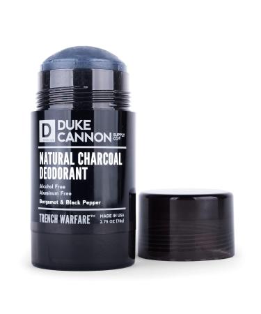 Duke Cannon Trench Warfare Natural Charcoal Deodorant for Men 3-Pack - Bergamot & Black Pepper | Aluminum-Free, Alcohol-Free, Long-Lasting Formula for Sweat & Odor Protection - Buy Online on GoSupps.com