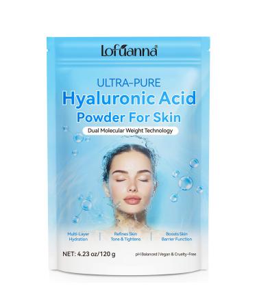Poudre d'Acide Hyaluronique - 120g Hyaluronic Acid Powder Visage & Corps Technologie Double Poids Mol culaire Hydratation Profonde Att nue les Ridules Am liore l' lasticit Cutan e pour S rum DIY