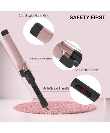 MEGAWISE Pro 1.25" Ceramic Barrel Hair Curling Iron - Fast Heating Anti-Scald Auto Shut Off Includes Clips & Glove - International Shipping Available - Buy Online on GoSupps.com