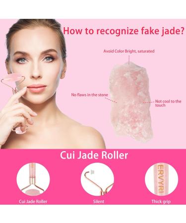 Jade Roller & Gua Sha Set - Rose Quartz Face Massager for Women | Reduce Wrinkles & Puffiness | Stress Relief Skin Care Tools - Pink - Buy Online on GoSupps.com