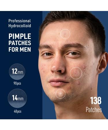 LitBear Acne Patch - 138 Professional Hydrocolloid Pimple Patches for Men - Tea Tree & Calendula Oil - 2 Sizes - Invisible Absorbing Cover Patch - Buy Online on GoSupps.com