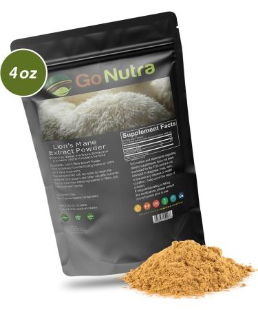 Go Nutra - Lion s Mane Powder Potent 10:1 Lion s Mane Mushroom Powder with 30% Polysaccharides Pure Lion s Mane Extract for Tea Juice Water and More Non-GMO Vegan 4 oz Lion's Mane Powder 4 Ounce (Pack of 1) - Buy Online on GoSupps.com