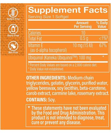 Buy Vitamin Shoppe Ubiquinol CoQ-10 100mg - Heart Health Energy Support & Antioxidant - 120 Softgels - Best Price Ships Internationally - Buy Online on GoSupps.com