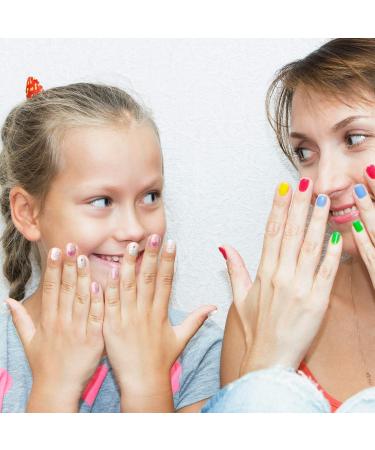 72 Pieces Kids False Nails - Rainbow Theme Full Cover Short Artificial Nail Kit for Girls - Children's Nail Design Decoration - 3 Boxes - Buy Online on GoSupps.com