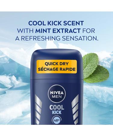 NIVEA Men Cool Kick Deodorant Stick | Men s Deodorant | 48H Deodorant for Odor and Sweat Protection | Suitable for all skin types | Dermatologically Tested 50 mL Stick Cool-Kick - Buy Online on GoSupps.com