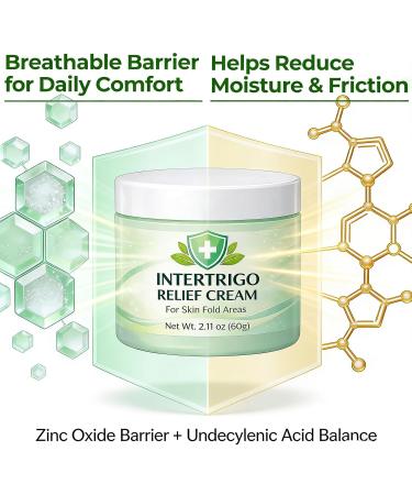 OcoSlow Intertrigo Cream for Belly Folds Skin Fold Barrier Cream with Zinc Oxide & Undecylenic Acid Fast-Drying Non-Greasy Daily Care for Friction-Prone Areas(1) - Buy Online on GoSupps.com
