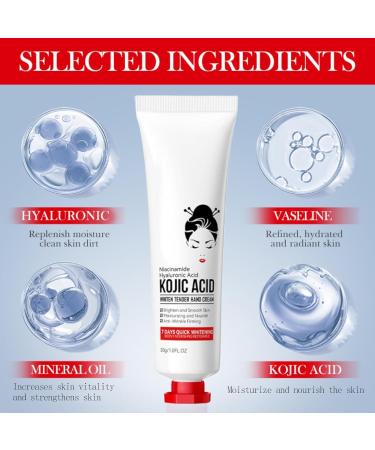 Kojic Acid Hand Cream Kojic Acid Hand Cream Whitening Freckles Moisturizes Nourishes and Softens Skin Restores Dry and Chapped Hands Absorbs - Buy Online on GoSupps.com