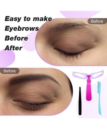 4 Pieces Eyebrow Stencil Kit with Tweezers and Razor - 8 Styles for DIY Grooming - Stainless Steel, Washable & Reusable - Chic Eyebrow Shaping Set - Buy Online on GoSupps.com