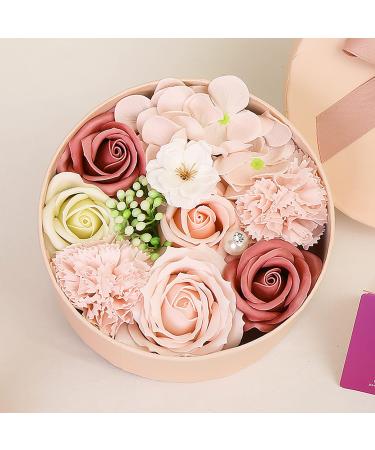 Soap Rose Flower Gift Box Floral Scented Soap Rose Flower Bath Soap Gift Box for Birthday/Wedding/Valentine's Day Pink
