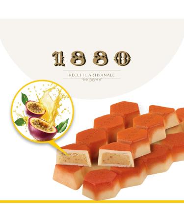 1880 Turron Chocolat Gourmet Fruta de la Pasi n 200 g Cr ation Chocolat e Sign e au Chocolat Blanc et Fruit de la Passion Format Hexagonal en 2 Tablettes Qualit Supr me - Buy Online on GoSupps.com