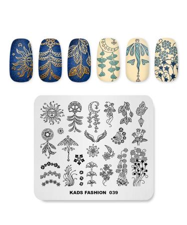 KADS Fashion Nail Stamping Plate Template Image Design Plates for Nail Art Decoration and DIY Nail Art (FA039)