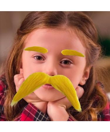 Yellow Mustache - Funny Self Adhesive Costume Accessories for Holiday Party Supplies | Flexible Foam with Backing Creative Character Cosplay Stage Makeup Festival Garden Autumn Bonfire Eve - Buy Online on GoSupps.com