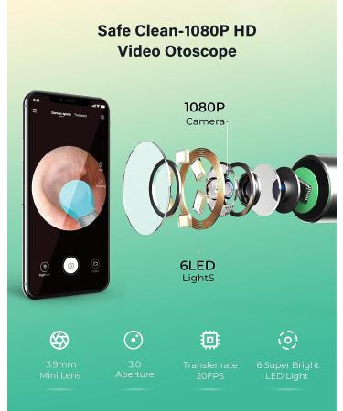 BEWBIRD Ear Wax Removal Kit with Wireless Camera - 1080P FHD Earwax Remover Tool for iPhone, iPad, Android - Silver-grey - Buy Online on GoSupps.com