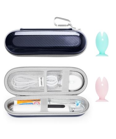Travel case toothbrush electric for oral-b pro for Philips Sonicare and electric toothbrush jtf with suction cup toothbrush protective cap durable hygienic for adult children travel at home blue & cover