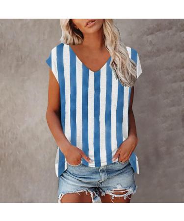 Short Sleeve T Shirts Clothing Woman T-Shirt Casual Black Clothing Top Women's Floral Pattern for Women Crop Tops Shirt Shirts Top Women's Summer Tank Top 1 Blue S - Buy Online on GoSupps.com