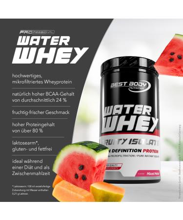 Best Body Nutrition Professional Water Whey Fruity Isolate - High Definition Mixed Melon Protein - 460g Can - Premium International Shipping - Buy Online on GoSupps.com
