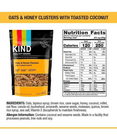 KIND Oats & Honey Clusters with Toasted Coconut 6 Count Oats & Honey Granola with Toasted Coconut - Buy Online on GoSupps.com