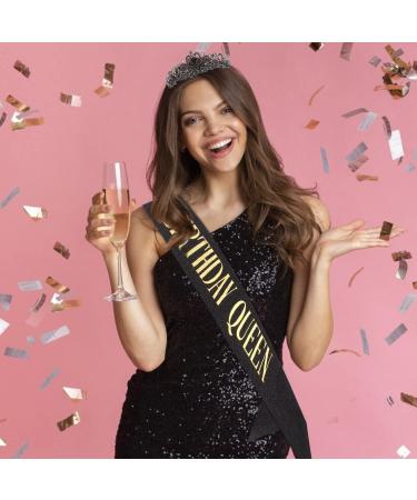Didder Birthday Crown Crystal Tiara & Queen Sash Set - Black - Buy Online on GoSupps.com