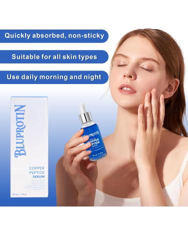 BLUPROTIN Copper Peptides Serum for Face - Copper Peptide Face Cream Anti-Aging Anti-Wrinkle Moisturizing Restore Collagen Enhance Skin Elasticity - Buy Online on GoSupps.com