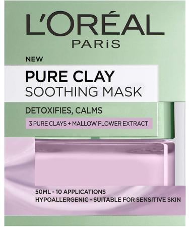 L'Oreal Paris Pure Clay Soothing & Detox Face Mask for Sensitive Skin 50 ml Soothing Mask
