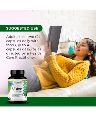 EMERALD LABS Vision Health - Premium Eye Health Supplement with Lutein Zeaxanthin & Albion Chelated Zinc - Vegan & Gluten-Free - 60 Vegetable Capsules (30-Day Supply) - Buy Online on GoSupps.com