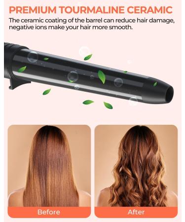 Curling Wand Ohuhu 5 in 1 Hair Curler Curling Tongs Iron Set with 5 Pcs 0.35 to 1.25 Inch Interchangeable Ceramic Barrel Heat Protective Glove 2 Clips Dual Voltage Gift for Girl Women Mother's Day Black - Buy Online on GoSupps.com