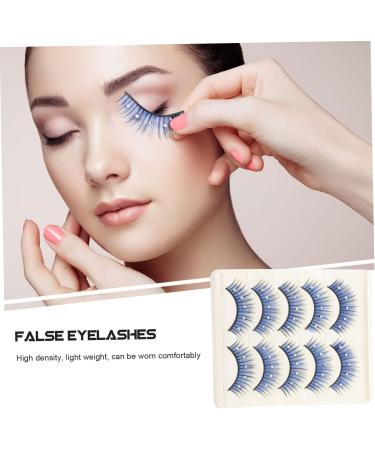 FRCOLOR 5 Pairs Soft Thick Lashes Soft Light Fake Lash Natural False Lashes with Color Handmade Eye Lashes Fake Lashes Natural Cosplay Lashes Blue Lashes With Diamond Fiber Eyelashes 5d - Buy Online on GoSupps.com