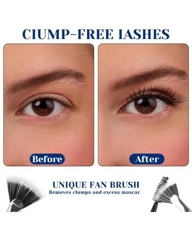 3PCS Folding Angle Scalloped Lash Brush Set - Fan Brush & Eyelash Comb for Perfect Lashes | Ideal Makeup Tool for Clump-Free Eyelash Separation - Buy Online on GoSupps.com