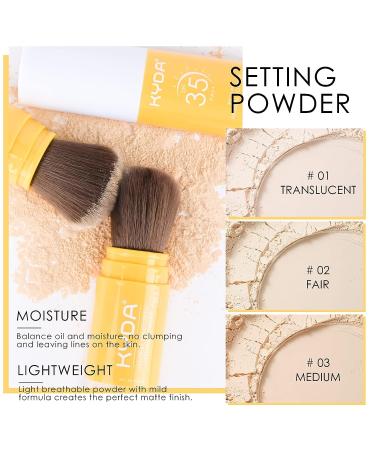 Ownest Beauty KYDA Mineral Sunscreen Setting Powder SPF 35 - Translucent Mineral Brush Powder for Oil Control & Natural Matte Finish - Lightweight & Breathable Formula for All Skin Types - Buy Online on GoSupps.com