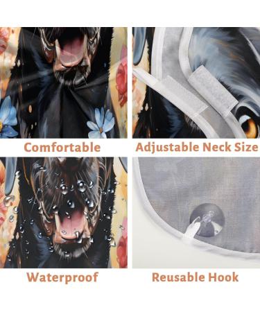 Flower Black Dog Beard Bib Apron - Ultimate Beard Hair Catcher for Men | Ideal Father's Day Gifts Anniversary & Christmas for Dad & Husband - Buy Online on GoSupps.com