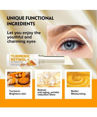 Turmeric Retinol Eye Cream Stick | Anti-Aging Moisturizer for Dark Circles & Puffiness - Buy Online on GoSupps.com